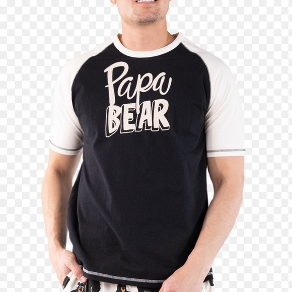Men’s Papa Bear 100% Cotton Baseball Tee - Picture 1 of 2